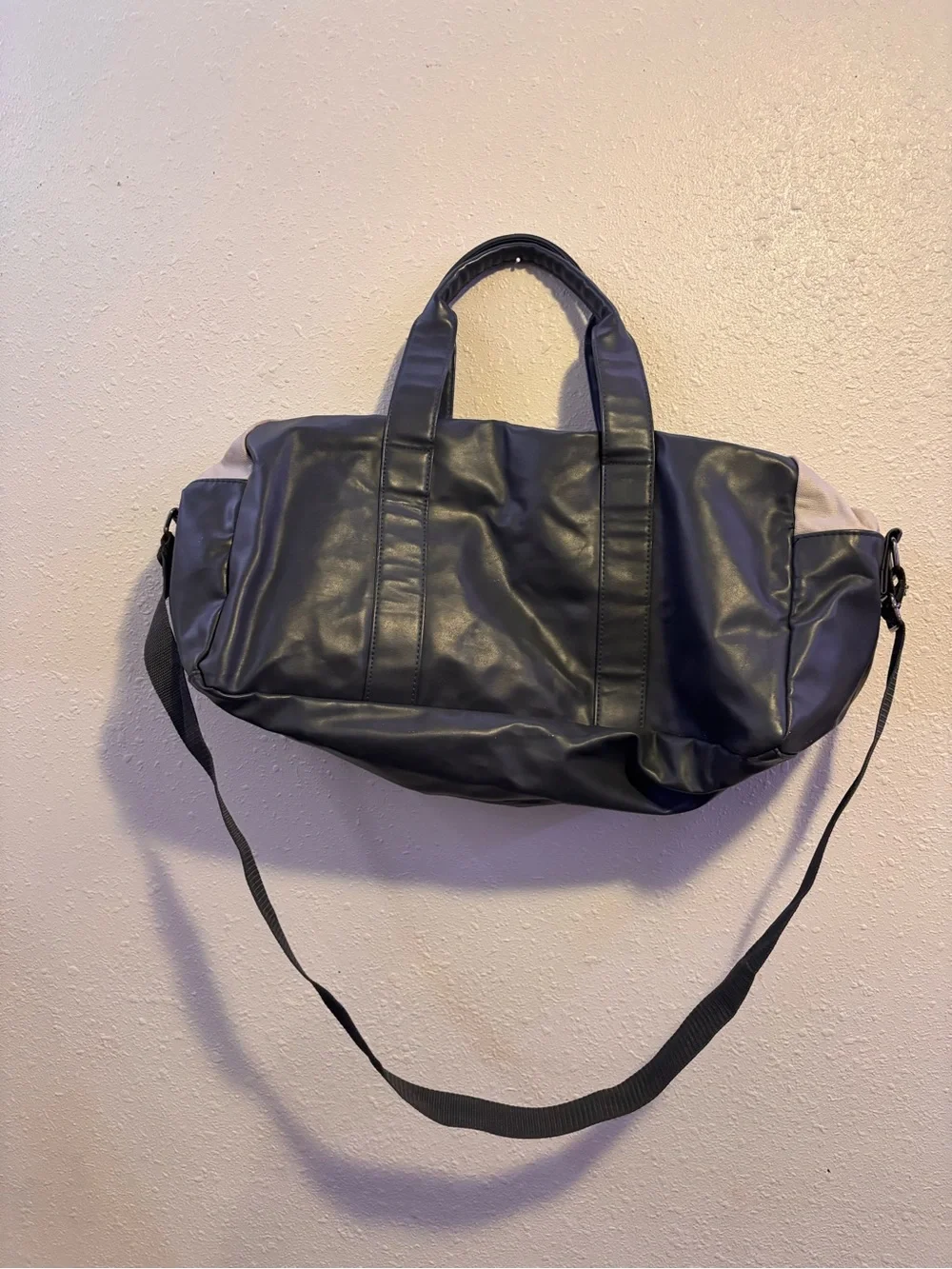 Calvin Klein Black Faux Leather Tote with Logo